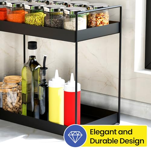 WonderStand NOVA (Black) 2-Tier Countertop Multipurpose Organizer|Tiered Shelf Storage Rack, Counter Top Organiser Storage Shelf for Home Kitchen and Bathroom - Image 5