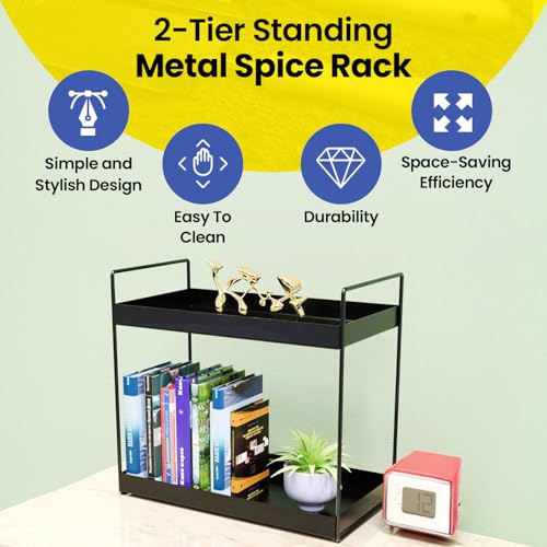 WonderStand NOVA (Black) 2-Tier Countertop Multipurpose Organizer|Tiered Shelf Storage Rack, Counter Top Organiser Storage Shelf for Home Kitchen and Bathroom - Image 2