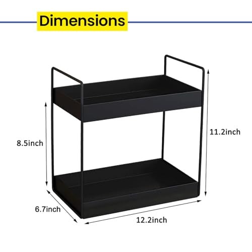 WonderStand NOVA (Black) 2-Tier Countertop Multipurpose Organizer|Tiered Shelf Storage Rack, Counter Top Organiser Storage Shelf for Home Kitchen and Bathroom - Image 3