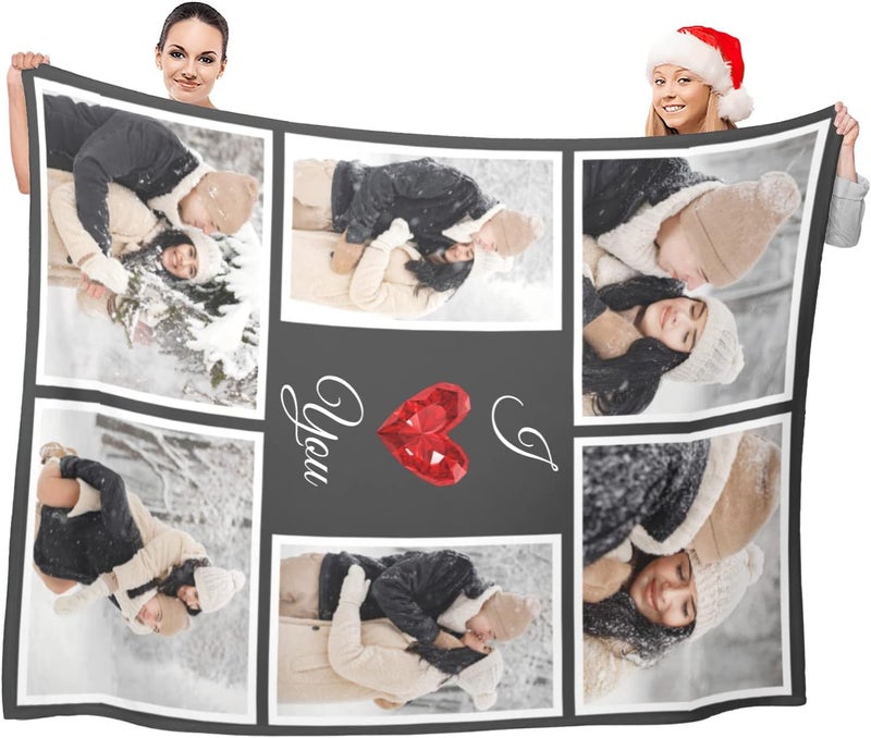 inkArts I Love You Gifts for Couples, Custom Blanket with Photos, Personalized Blankets with Pictures, Photo Blankets Using My Own Photos, Personalised Gifts for Christmas - Image 2