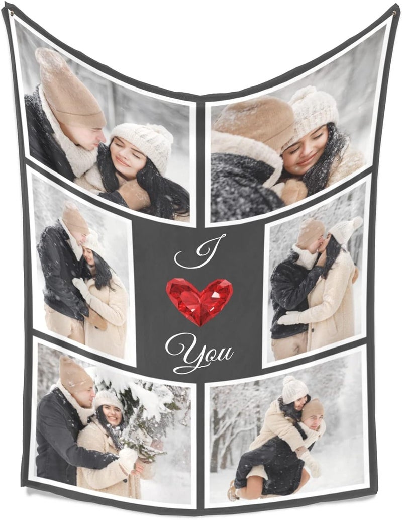 inkArts I Love You Gifts for Couples, Custom Blanket with Photos, Personalized Blankets with Pictures, Photo Blankets Using My Own Photos, Personalised Gifts for Christmas - Image 5