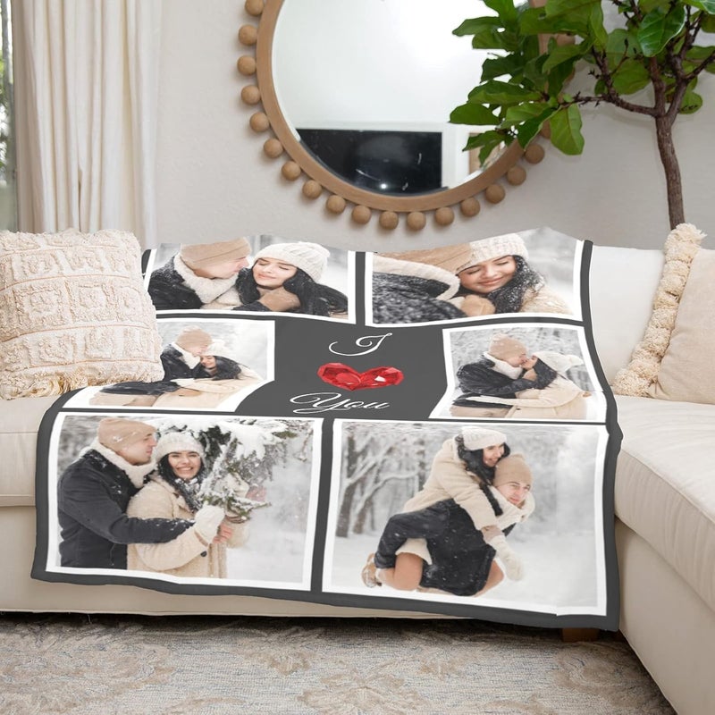 inkArts I Love You Gifts for Couples, Custom Blanket with Photos, Personalized Blankets with Pictures, Photo Blankets Using My Own Photos, Personalised Gifts for Christmas - Image 4