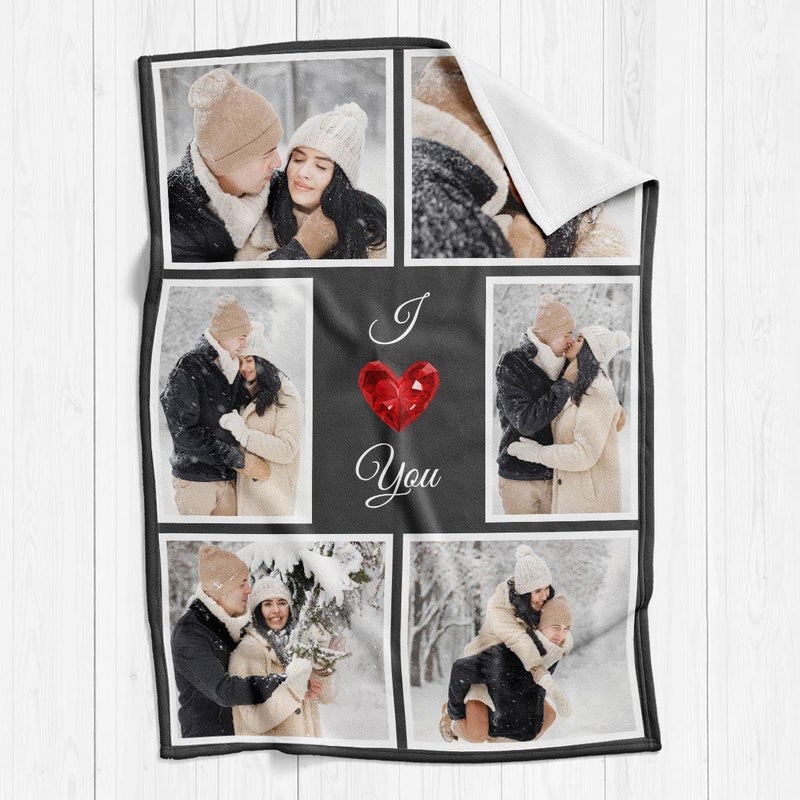inkArts I Love You Gifts for Couples, Custom Blanket with Photos, Personalized Blankets with Pictures, Photo Blankets Using My Own Photos, Personalised Gifts for Christmas - Image 3