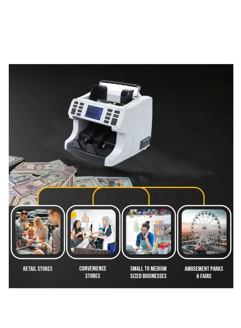 Crony H-8700 High-Speed Smart Bill Counter 1200 Notes/Min Built-in Thermal Printer TFT Display  Banknote Verifiers - Image 4