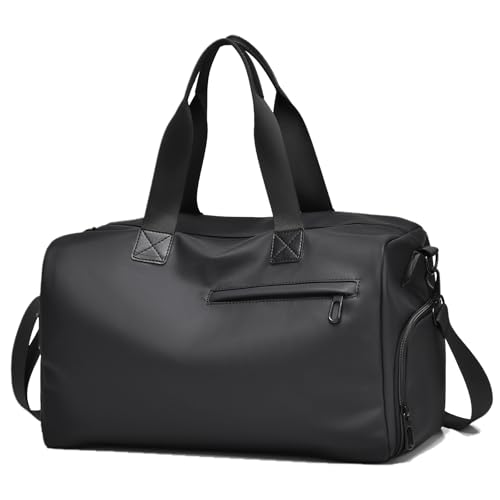 Outplea 18L Waterproof Gym Duffel Bag with Shoe Compartment & Wet Pocket for Men Women, Small Personal Item Travel Bag, Black - Image 1