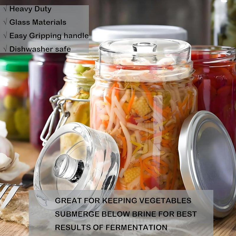 SusuBee 4 Pack 2.7” Fermentation Weight Compatible for Mason Jar Wide Mouth, 200g Glass Fermenting Weights for Canning Jars Supplies - Image 4