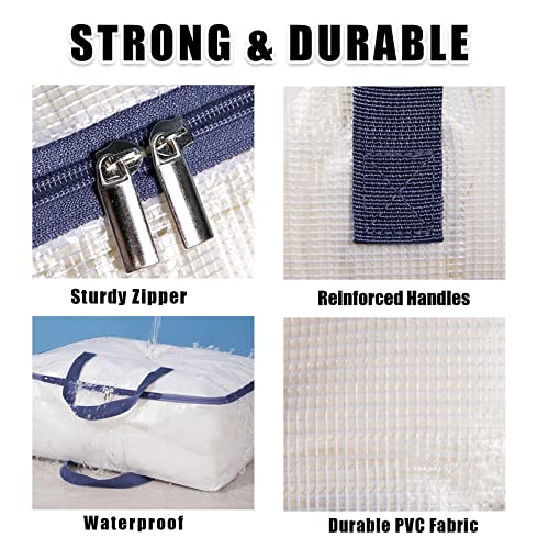 Ineetatu Clear Storage Bags with Zipper, 75L Extra Large Capacity - Closet, Underbed Storage Organizer for Clothes, Bedding, Comforter, Toys, Pillow & Blanket, 3 Pack - Image 5