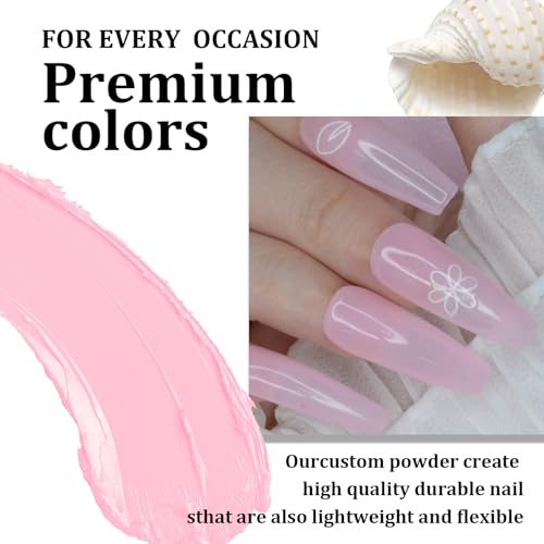 EODCI 1 Oz/28g Pink Dip Powder, Neutral Nail Dipping Powder for Long-lasting 28 Days+ Dip Nail Art French Manicure Nail Starter & Professional Home DIY Salon Use, No Needed Nail Lamp Curing - Image 4