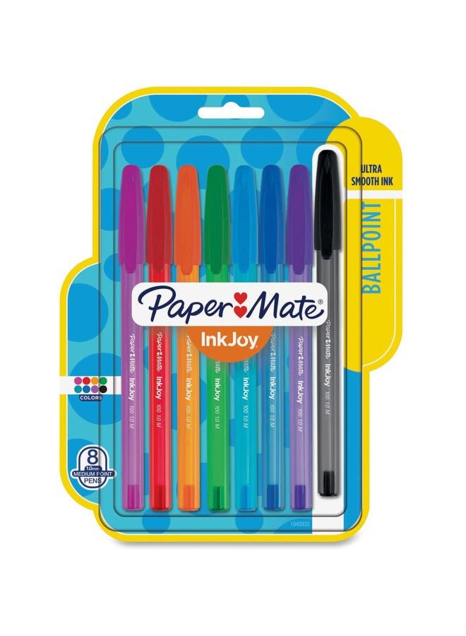 Paper Mate InkJoy 100ST Ballpoint Pens, Medium Point, Assorted Ink, 8 Pack (1945932) - Image 1