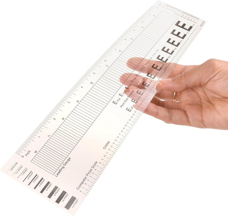Westcott GA96 Computer Point  Pica Ruler Transparent Graphic Arts Ruler 12 Inch - Image 3