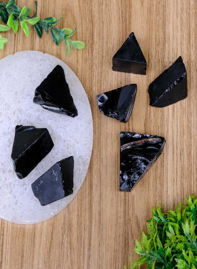 Pyramid Tatva Raw - Black Obsidian 100 Gram Rough Stone Natural Healing Crystal Stone Reiki Chakra Balancing - Image 4