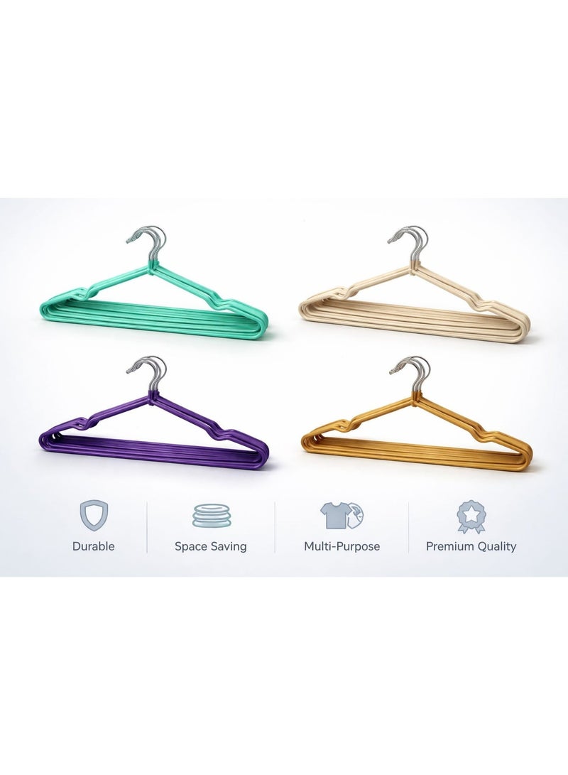 10-Piece Stainless Steel Clothes Hangers – Non-Slip Heavy Duty Metal Slim Hangers, Rust Resistant Space-Saving Closet Organizer for Shirts, Pants, Dresses & Coats, Multicolour - Image 3