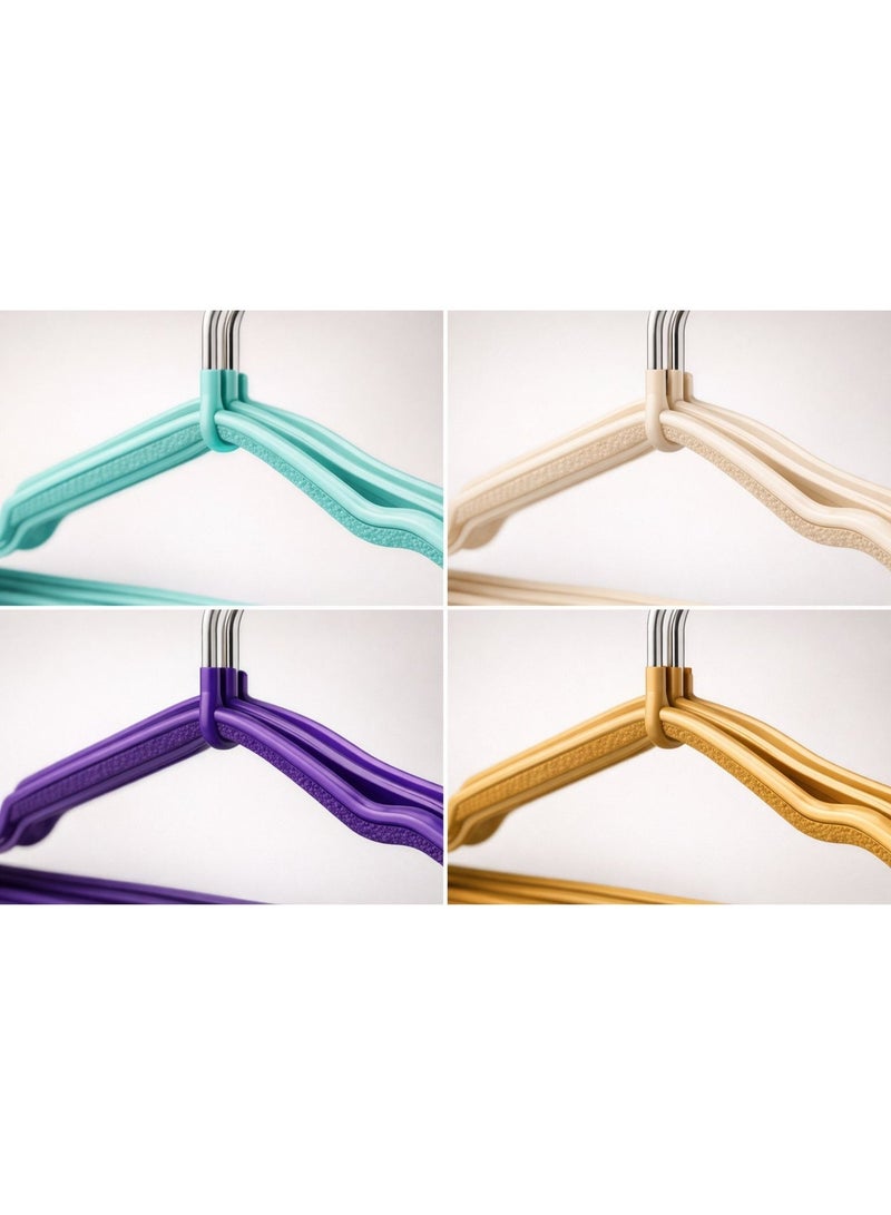 10-Piece Stainless Steel Clothes Hangers – Non-Slip Heavy Duty Metal Slim Hangers, Rust Resistant Space-Saving Closet Organizer for Shirts, Pants, Dresses & Coats, Multicolour - Image 4