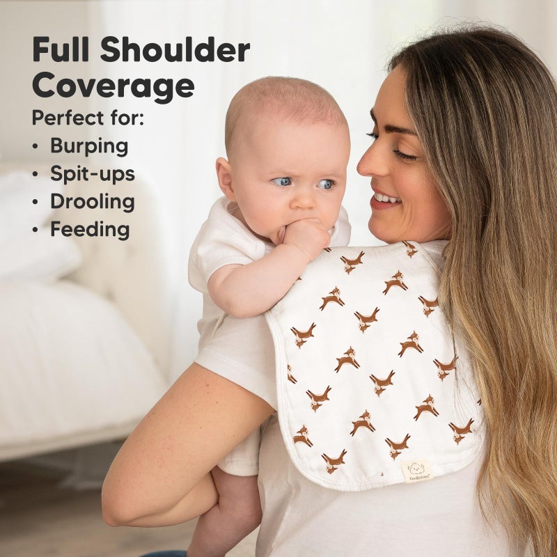 KeaBabies 5-Pack Muslin Burp Cloths Baby Boy, Girl - Very Absorbent Baby Burp Cloth Rags, 8-Layers Viscose Derived from Bamboo Cotton Muslin Towel, Super Soft Spit Up Rags, No Shrink Washcloths (KeaFriends) - Image 3