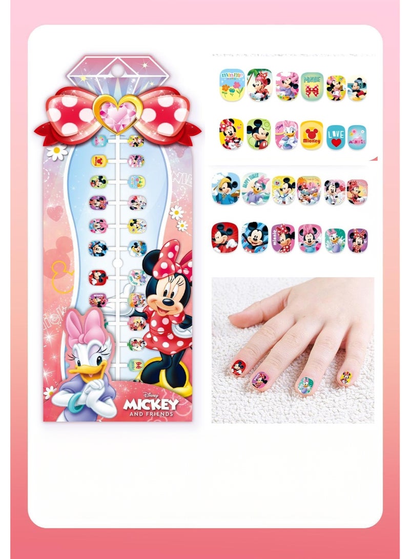 Disney 48 Pieces Of Children's Nail Sstickers Mickey Cartoon Nail Stickers Frozen Children's Nail Stickers Set Self-adhesive Non-Toxic And Odorless Girl Princess Nail Stickers - Image 4