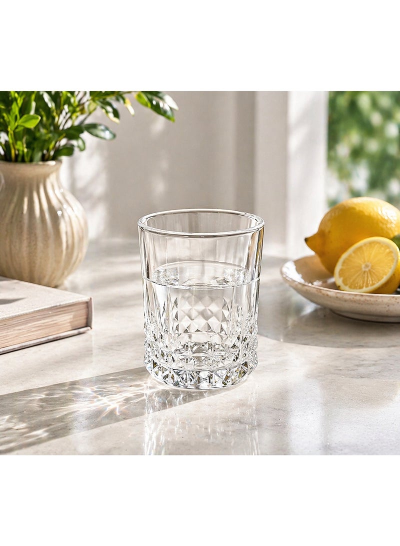 Home Pro Elegant Crystal-Cut Glass Tumbler – Premium Clear Drinking Glass for Water, Juice & Everyday Use - Image 2