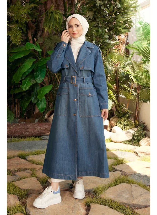 Neways 6625-REGLAN Sleeve Trench Coat Dark Blue