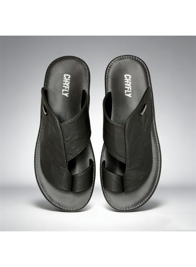 Men's Arabian-Style Toe-Ring Slippers, Open-Toe Flat Slippers, Soft And Non-Slip Casual Summer Slippers, Can Be Paired With A Robe, Suitable For Everyday Indoor And Outdoor Wear In The Gulf Region - Image 1