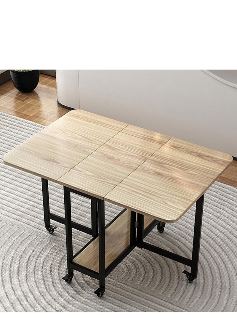 إيباسكت ترابيزة ضيافة قابلة للطى  مقاس 120سم *80سم مصنوعة من خشب MDF والشاسيه معدن( اللون خشبى)  - Image 1
