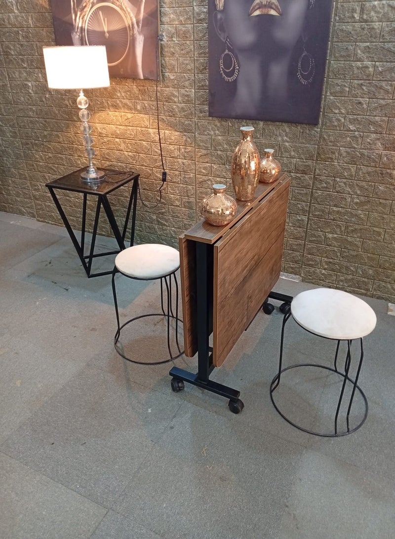 إيباسكت ترابيزة ضيافة قابلة للطى  مقاس 120سم *80سم مصنوعة من خشب MDF والشاسيه معدن( اللون خشبى) - Image 1