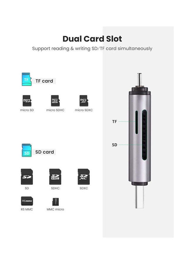 يو جرين قارئ بطاقة اس دي + يو اس بي نوع سي مع طاقة يو اس بي - Image 3
