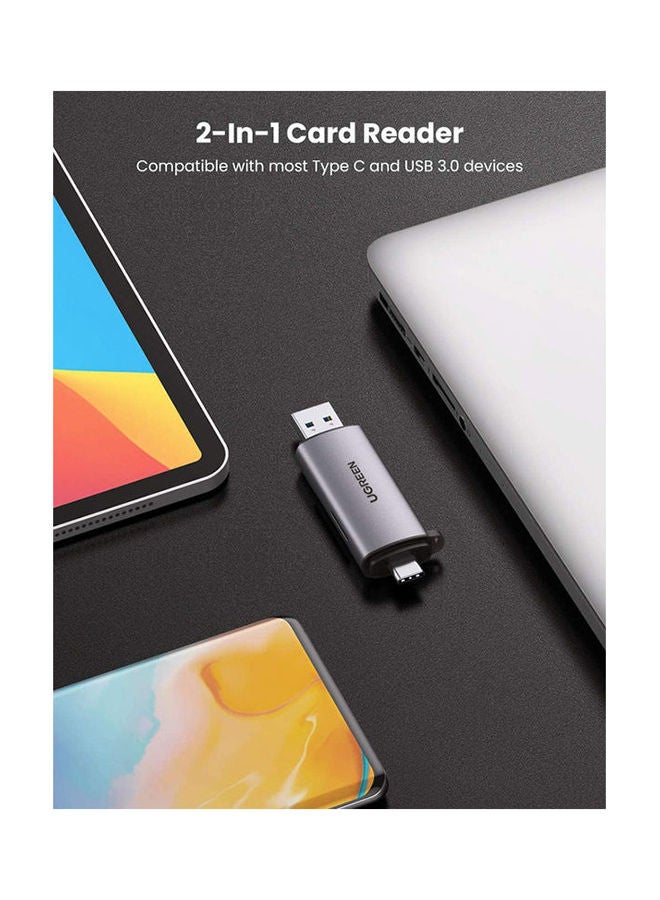 يو جرين قارئ بطاقة اس دي + يو اس بي نوع سي مع طاقة يو اس بي - Image 2