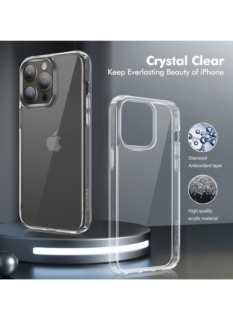 Raxoom ELTRAZONE Designed for iPhone 13 Pro Max Case, [Clear] 5 in 1 [Non Yellowing] Case with 2X Tempered Glass Screen and 2X Camera Lens Protectors, Shockproof and Air-Guard Corners (Clear Non MagSafe) - Image 5