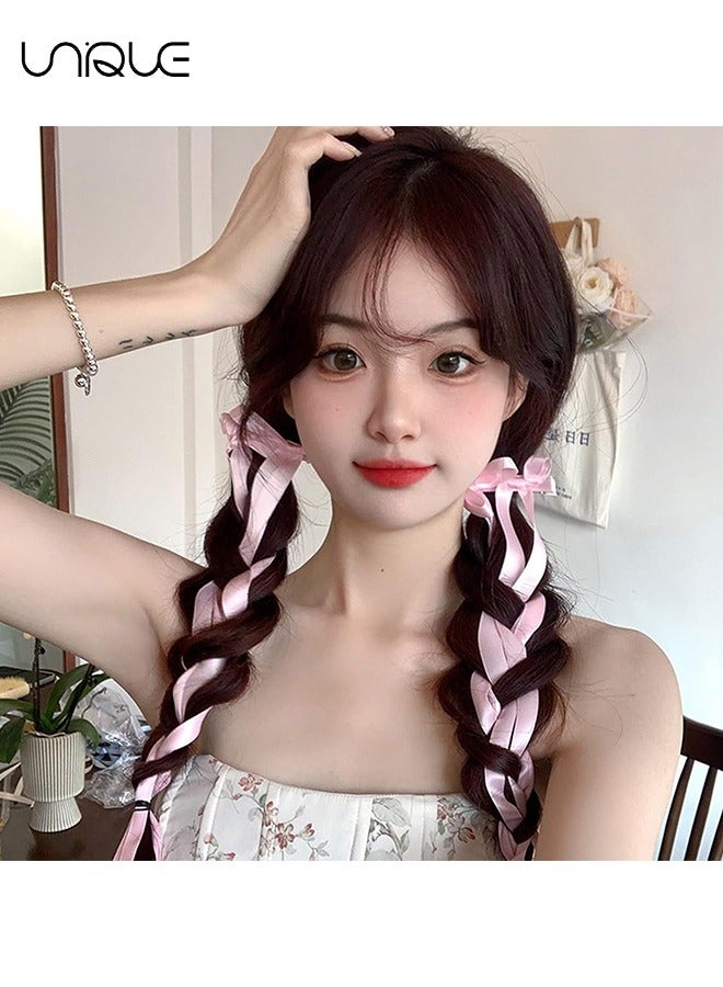 يونيك مشبك شعر 6 قطع - مشبك شعر مزدوج القوس - مشبك شعر شرابة طويل - للحفلات / العرض / الزفاف - وردي / أبيض / أسود - Image 4