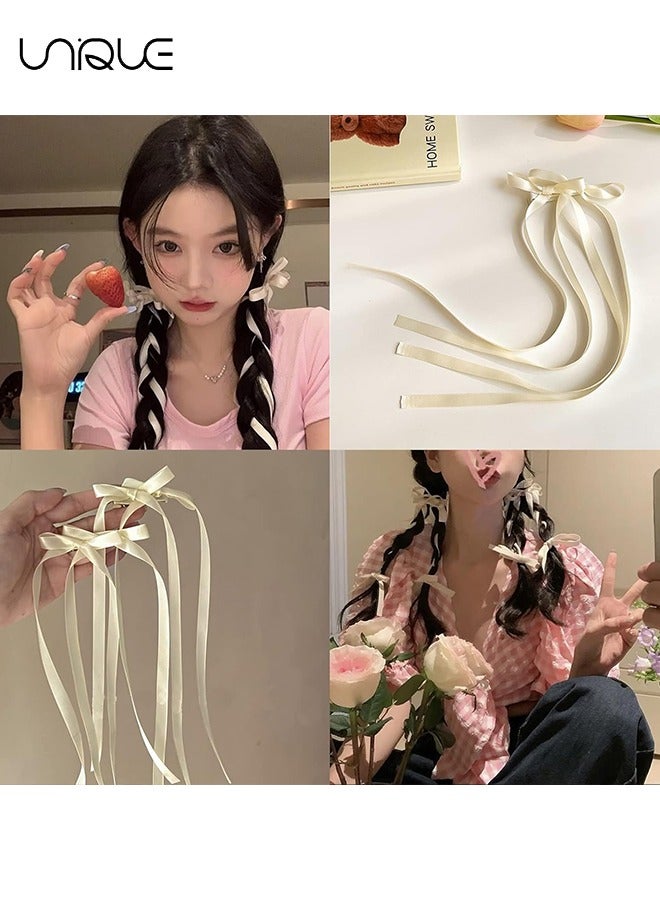 يونيك مشبك شعر 6 قطع - مشبك شعر مزدوج القوس - مشبك شعر شرابة طويل - للحفلات / العرض / الزفاف - وردي / أبيض / أسود - Image 5
