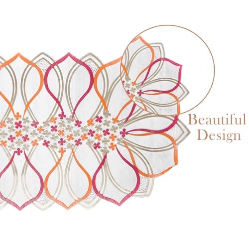 Kuber Industries Table Runner | PVC Dining Table Runner | Center Table Runner | Multi Leaf Table Runner | Table Runner Mat | Table Runner for Home Décor | Golden - Image 5
