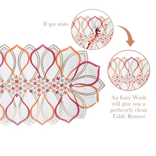 Kuber Industries Table Runner | PVC Dining Table Runner | Center Table Runner | Multi Leaf Table Runner | Table Runner Mat | Table Runner for Home Décor | Golden - Image 2