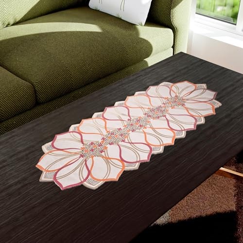 Kuber Industries Table Runner | PVC Dining Table Runner | Center Table Runner | Multi Leaf Table Runner | Table Runner Mat | Table Runner for Home Décor | Golden - Image 4