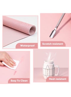 Subay Subay Nail Art Table Mat, (MAT ONLY) Soft Microfiber PU Leather Nail Hand Rest for Nail Arm Rest Cushion, Foldable Nail Art Rest Pillow Manicure Pad Desk Mat - Pink  - Image 4