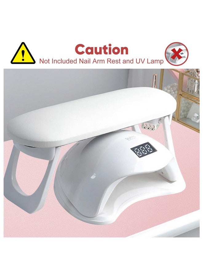 Subay Nail Art Table Mat, (MAT ONLY) Soft Microfiber PU Leather Nail Hand Rest for Nail Arm Rest Cushion, Foldable Nail Art Rest Pillow Manicure Pad Desk Mat - Pink - Image 2
