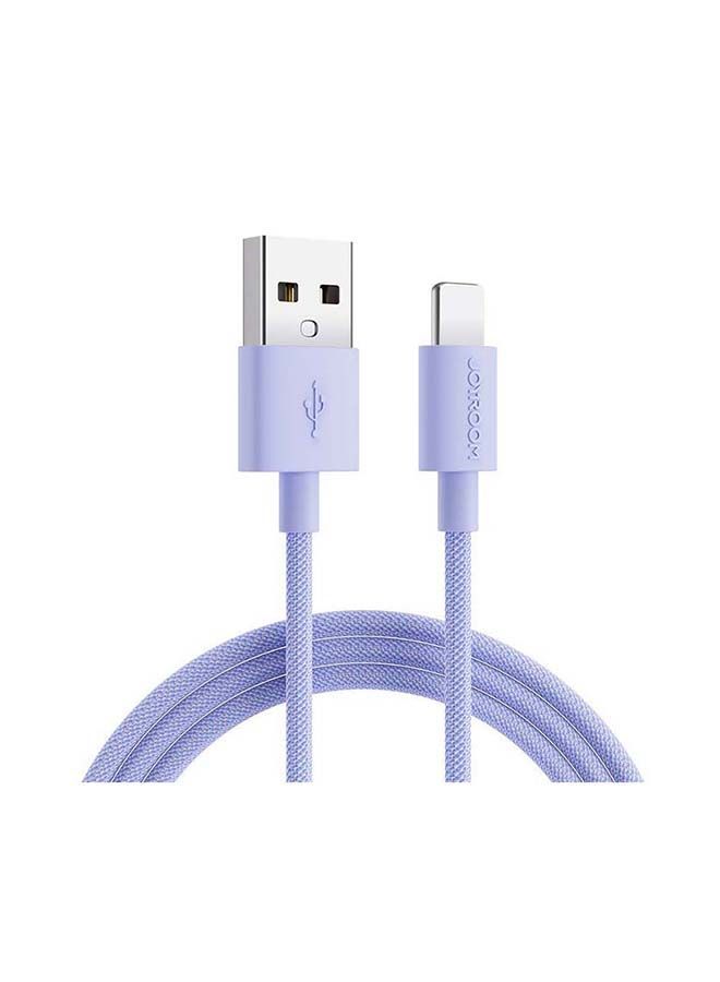 NIBEMINENT Colourful Fast Charging Cable For iPhone 2M Purple - Image 1