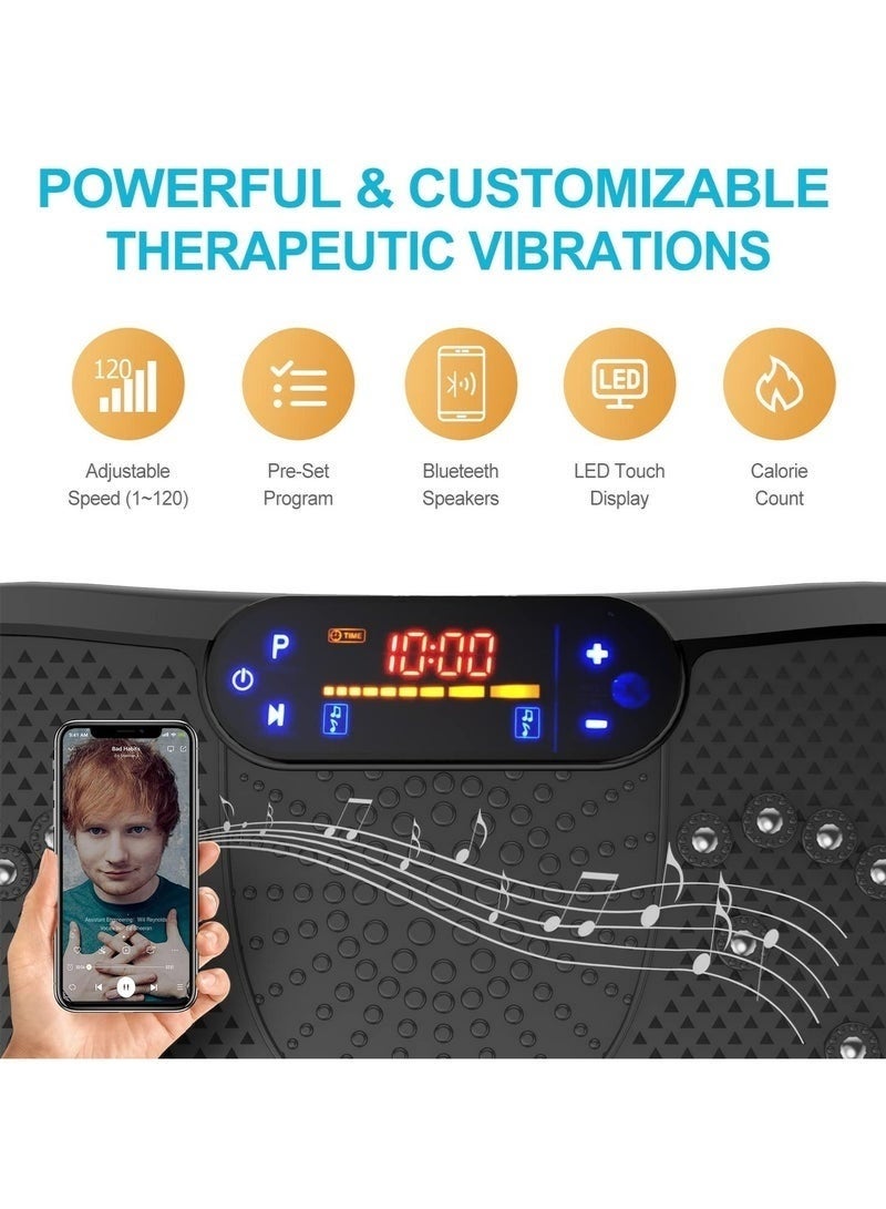 Upgraded Version Can Use Bluetooth Connection and Remote Control ons ，Vibration Plate Fitness Platform Exercise Machine Vibrating Lymphatic Drainage Shaking Full Body Shaker Workout Vibrate Stand Shake Board Sport Gym for Weight Loss Fat Burner for Women Men - Image 5