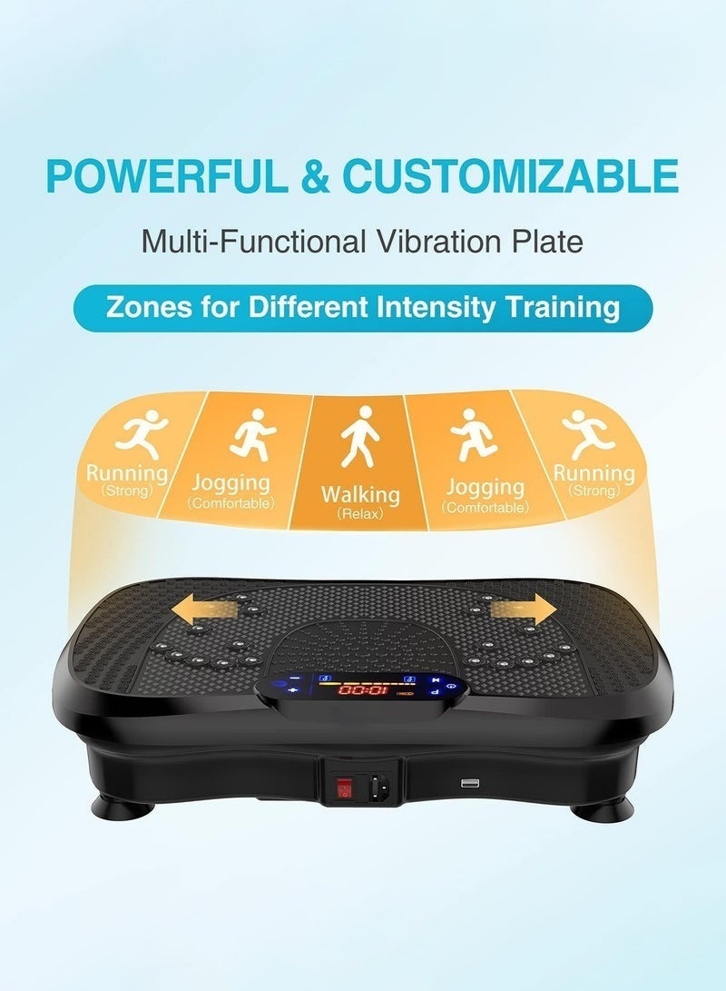 Upgraded Version Can Use Bluetooth Connection and Remote Control ons ，Vibration Plate Fitness Platform Exercise Machine Vibrating Lymphatic Drainage Shaking Full Body Shaker Workout Vibrate Stand Shake Board Sport Gym for Weight Loss Fat Burner for Women Men - Image 3