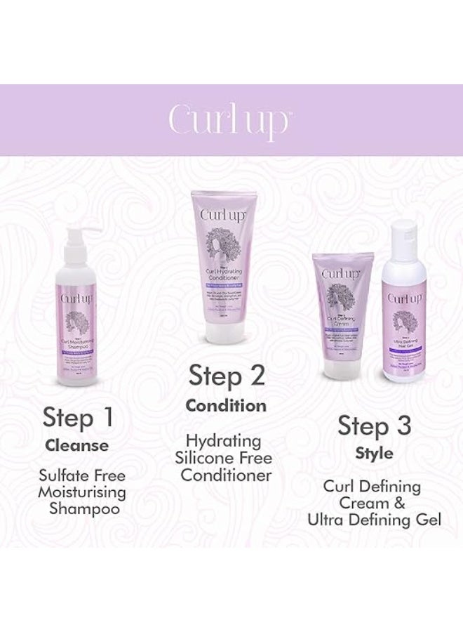 كيرل أب مجموعة كيرل أب فائقة التحديد للشعر الكيرلي، تتضمن شامبو، وبلسم، وكريم تصفيف يُترك على الشعر، وجل للشعر | للشعر الجاف، والمجعد، والمموج، والكروي | خالية من الكبريتات والبارابين والسيليكون - مجموعة من 4 قطع - Image 2