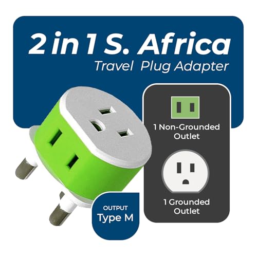 OREI South Africa, Botswana, Namibia Power Plug Adapter with 2 USA Inputs - Travel 3 Pack - Type M (US-10L), Safe Grounded Use with Cell Phones, Laptop, Camera Chargers, CPAP, and More - Image 3