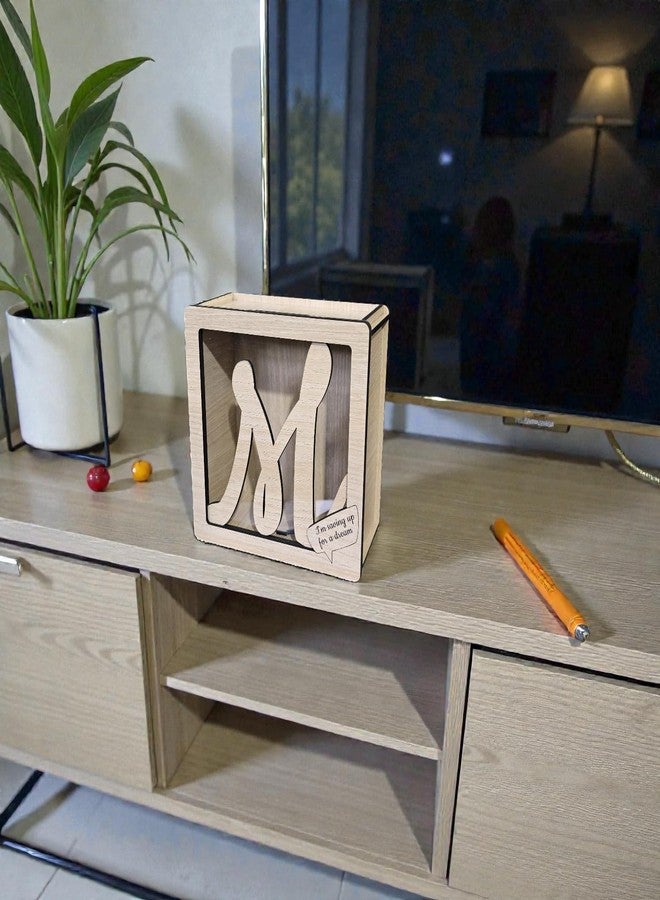 LACUM® Letter Piggy Bank - Custom Wooden Money Bank for Kids & Adults - Sunmica Coated Engineering Wood with Transparent Acrylic Front - Unique Gifts (Letter M) - Image 5