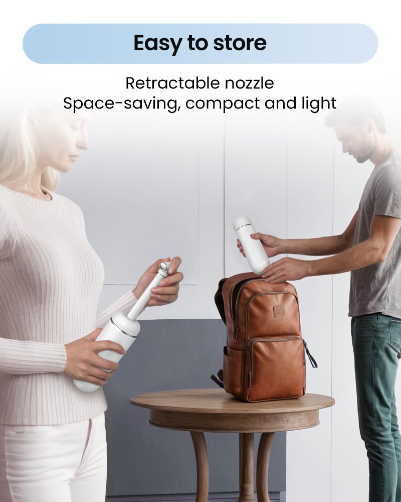 Redsack Portable Bidet for Travel & Camping - Manual Squeeze Handheld Peri Bottle for Feminine Hygiene, 3 Leak-Proof Seals, Extendable Sprayer with Rotating Nozzle for Men & Women (White, General) - Image 3