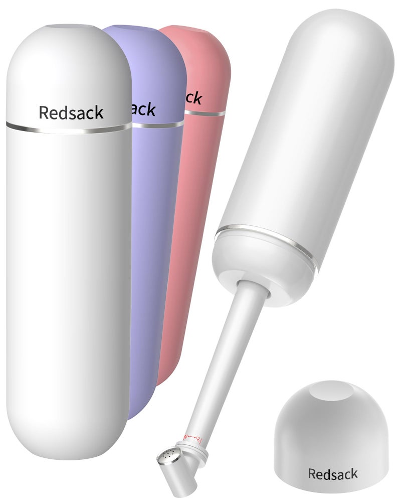 Redsack Portable Bidet for Travel & Camping - Manual Squeeze Handheld Peri Bottle for Feminine Hygiene, 3 Leak-Proof Seals, Extendable Sprayer with Rotating Nozzle for Men & Women (White, General) - Image 1