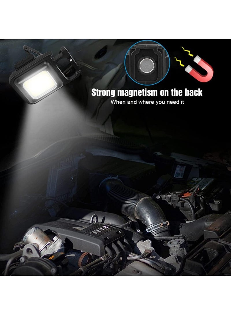 مصابيح يدوية صغيرة، 800 لومن قابلة لإعادة الشحن، مصباح جيب صغير الحجم قابل لإعادة الشحن، 4 أوضاع إضاءة، مصباح جيب EDC صغير مغناطيسي ومشرق ومضغوط مع قابل للطي... - Image 3