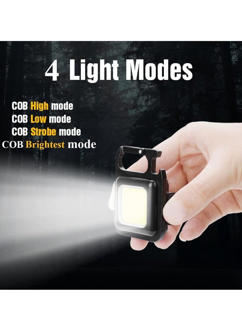 مصابيح يدوية صغيرة، 800 لومن قابلة لإعادة الشحن، مصباح جيب صغير الحجم قابل لإعادة الشحن، 4 أوضاع إضاءة، مصباح جيب EDC صغير مغناطيسي ومشرق ومضغوط مع قابل للطي... - Image 4