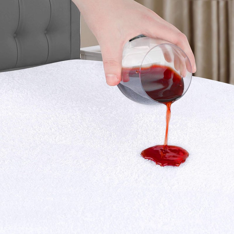 Masirs Masirs Zippered Mattress Encasement  Waterproof Breathable Noiseless Machine Washable Soft Terry Top for Comfortable Night Sleep CalKing  - Image 4