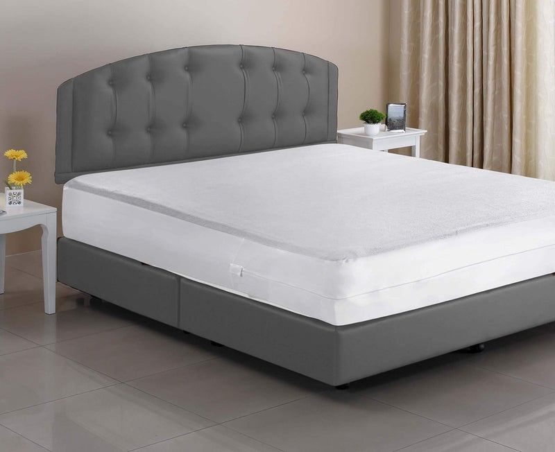 Masirs Masirs Zippered Mattress Encasement  Waterproof Breathable Noiseless Machine Washable Soft Terry Top for Comfortable Night Sleep CalKing  - Image 1
