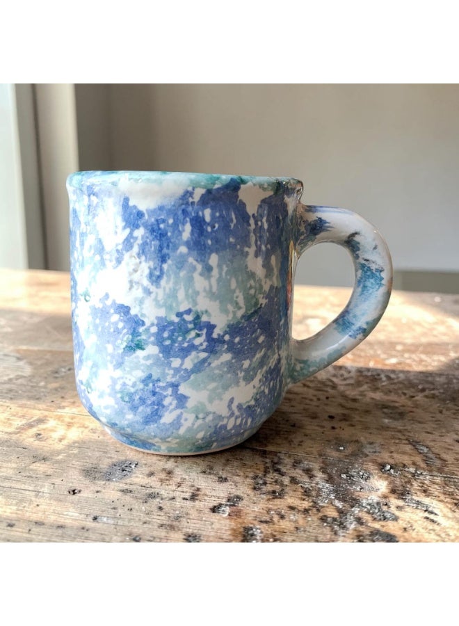 color zone pottery 200ml mug with a unique engraved design, microwave safe, handmade from pottery - Image 2