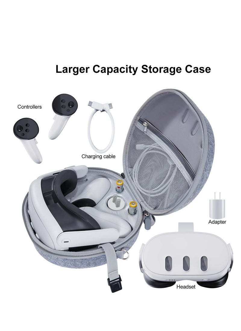 Hard Carrying Case Compatible with Meta Quest 3, Protect Gaming Headset and Controllers Accessories, for Travel and Home Storage, Not Fit for Official Elite Strap, Gray - Image 4