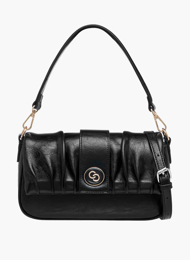 Celeste Ruched Detail Shoulder Bag with Adjustable Strap and Magnetic Closure