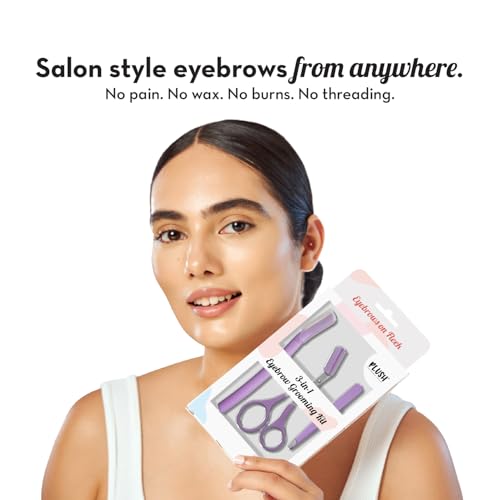 Plush 3-in-1 Professional Eyebrow Grooming Kit | Eyebrow Razor + Eyebrow Scissor Comb + Tweezer | For Instant & Painless Hair Removal At Home or On The Go | Precise & Safe Eyebrow Grooming Set - Image 3